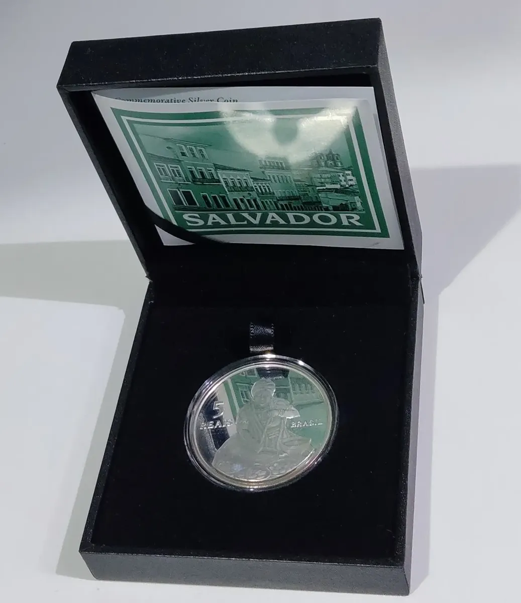 Moeda Brasil 2015 Unesco Salvador Bahia - Prata no Estojo - Flor de Cunho