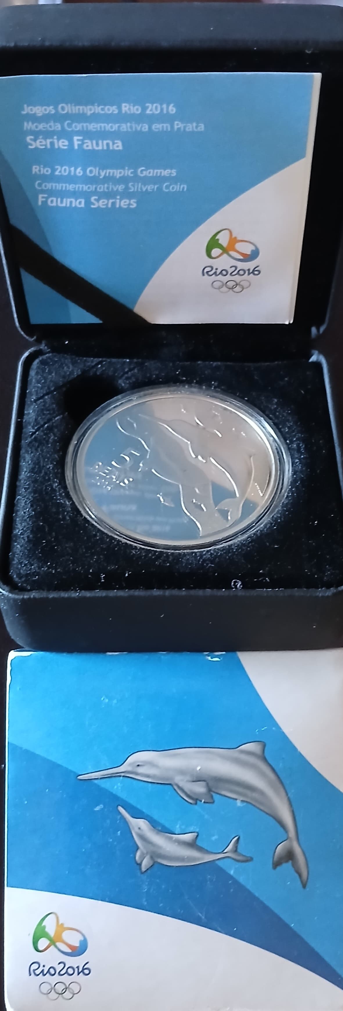 Brasil Moeda Rio 2016 Série Fauna Toninha - Prata - Flor de Cunho