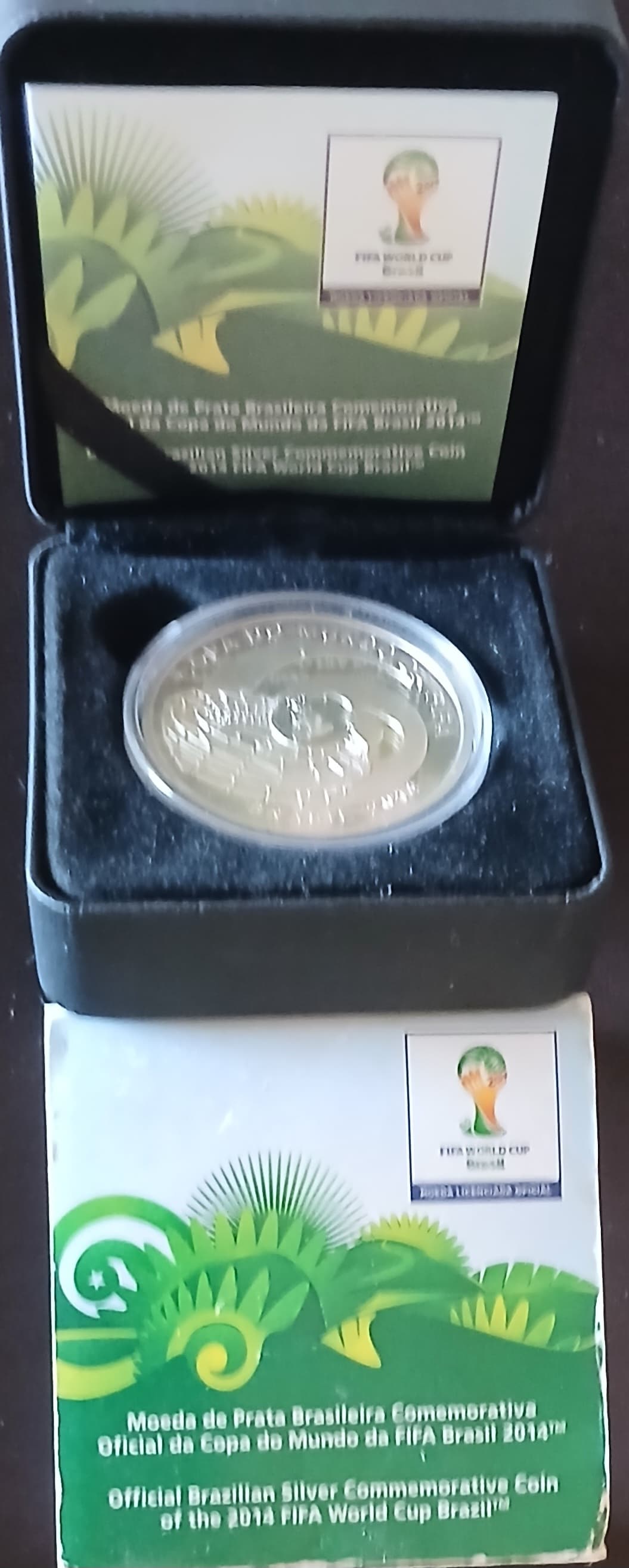 Brasil Moeda 2014 Copa do Mundo FIFA - Prata no Estojo - Flor de Cunho
